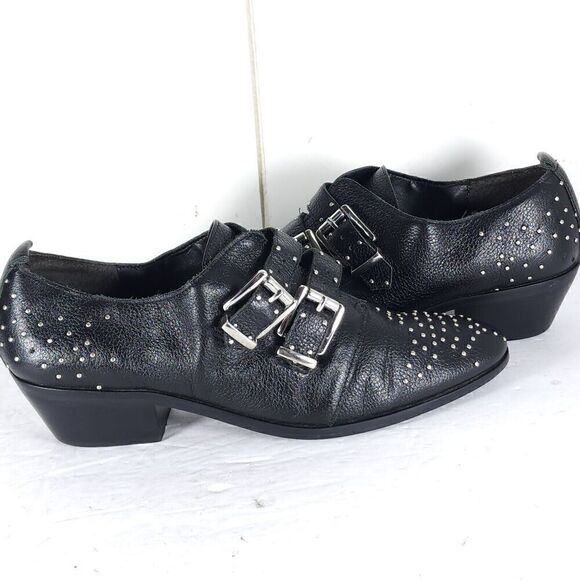 Rebecca Minkoff Women's Astral US9,5M Black Leather Studded Double Strap Bootie - Picture 9 of 15